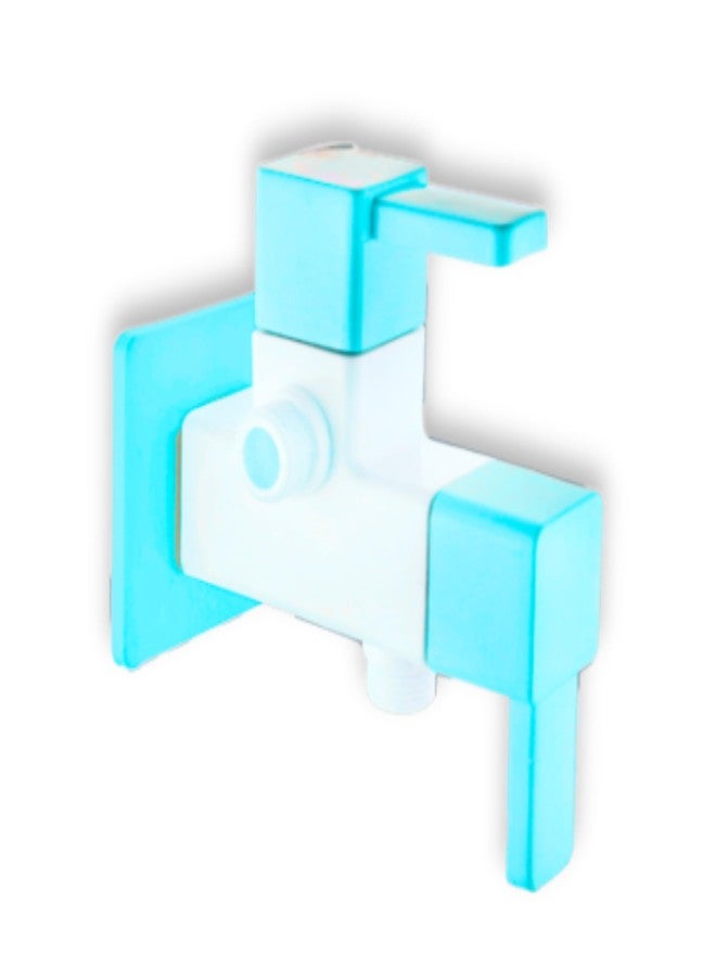 Aimko PVC Angle Valve 2-in-1 Heavy Duty Stop Cock for Bathroom Taps, Basin & Geyser | Wall Mounted White Tap with Flange | Leak-Proof Plumbing Fitting - Pack of 1 - Image 1
